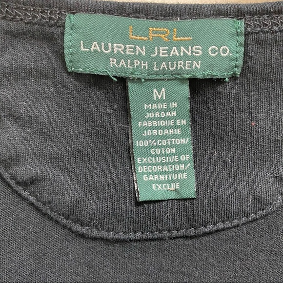 RLR Black V Neck T Shirt Medium - Picture 4 of 5